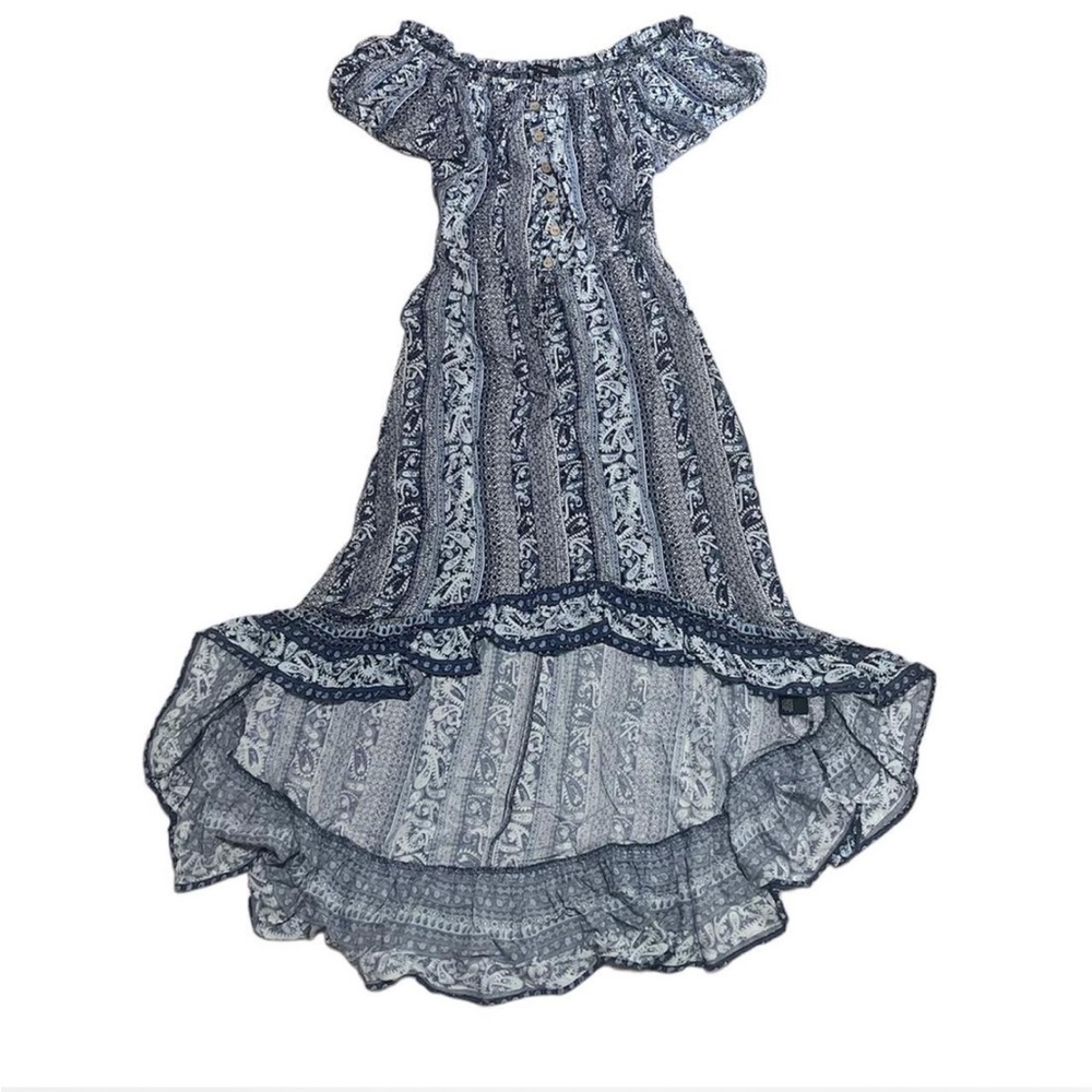 Blue and White Paisley Flowy Maxi Dress Women’s Size Small